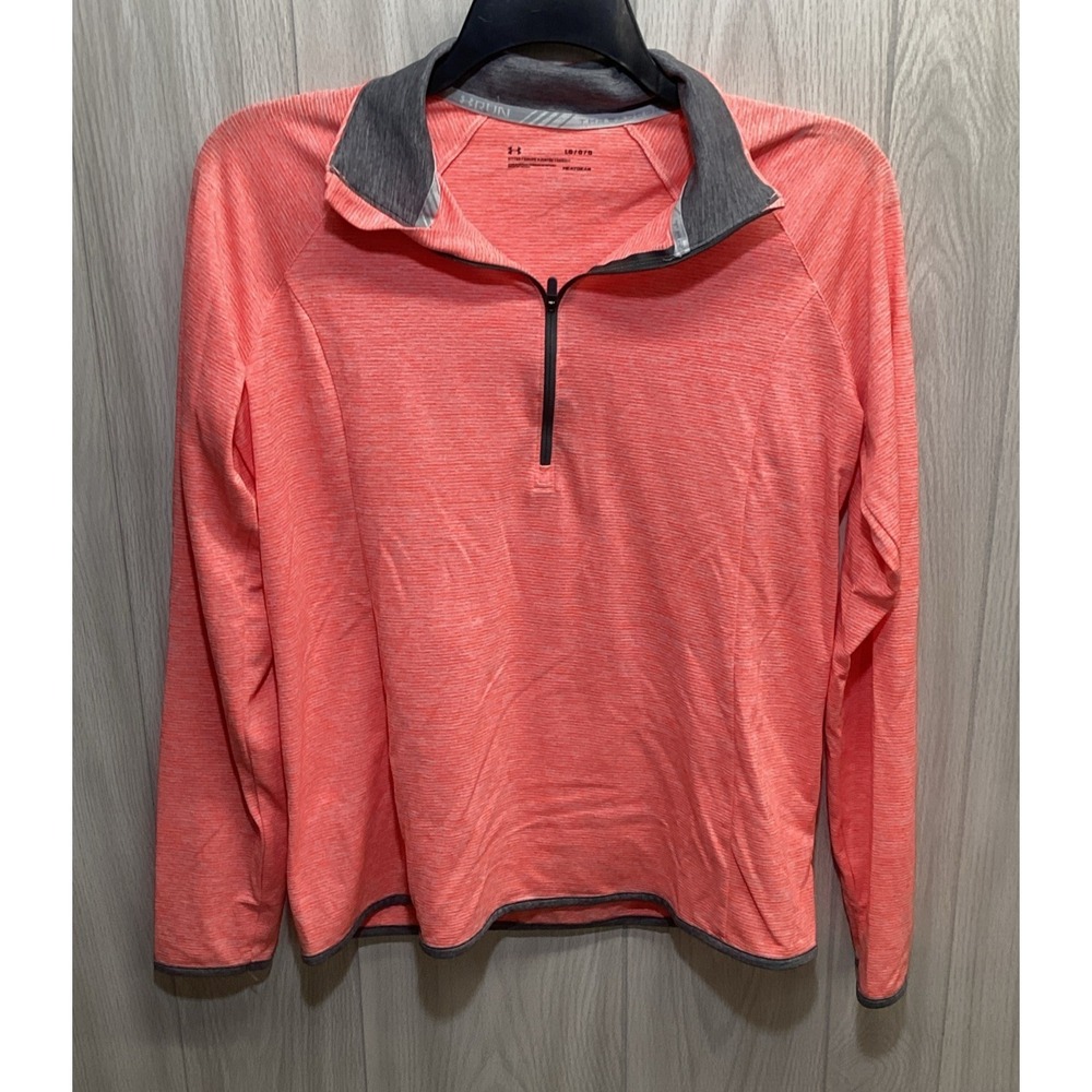 UNDER ARMOUR Women's (Size L) Long Sleeve Fitted 1/4 Zip Athletic Shirt Poly